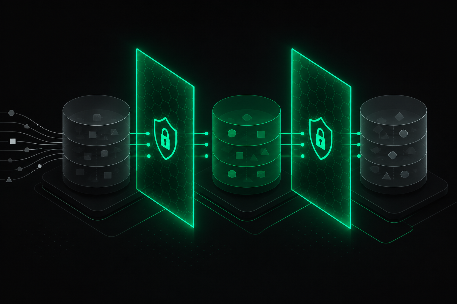 Abstract illustration of multi-tenant database isolation