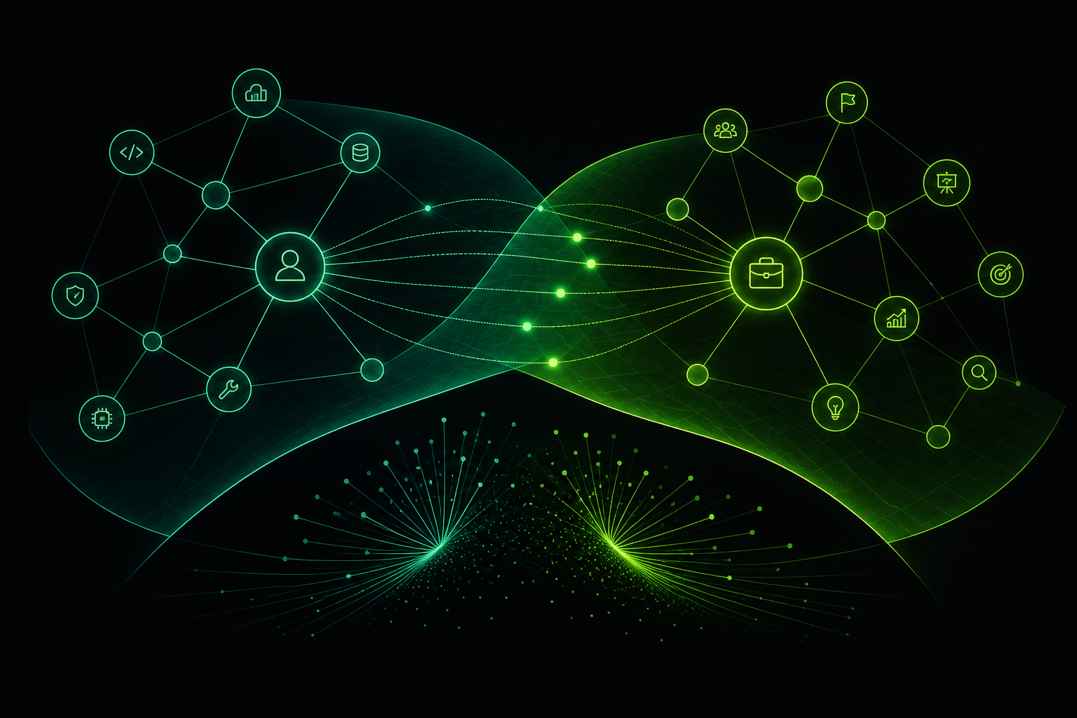Abstract illustration of semantic career-path matching