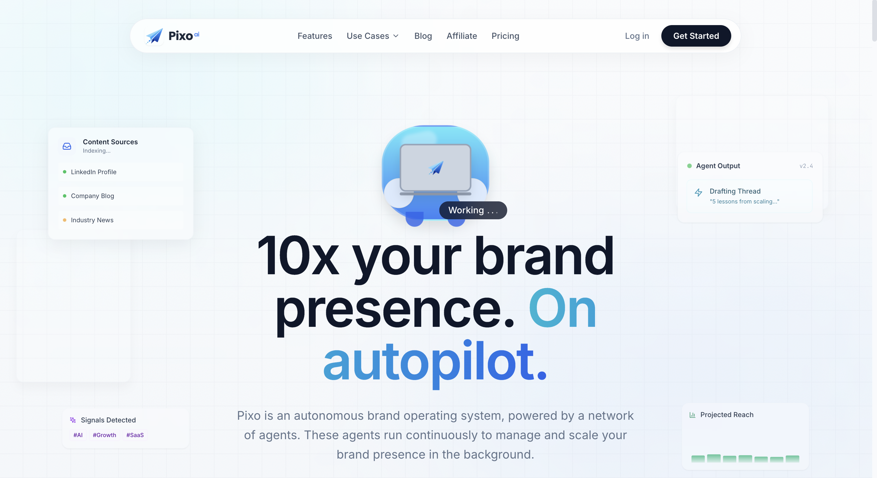 Pixo agentic personal branding platform